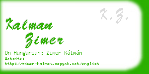 kalman zimer business card